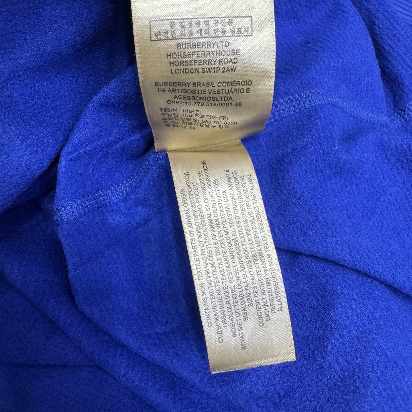 Burberry Men's Royal Blue Long Sleeves T-Shirt (Size Small)