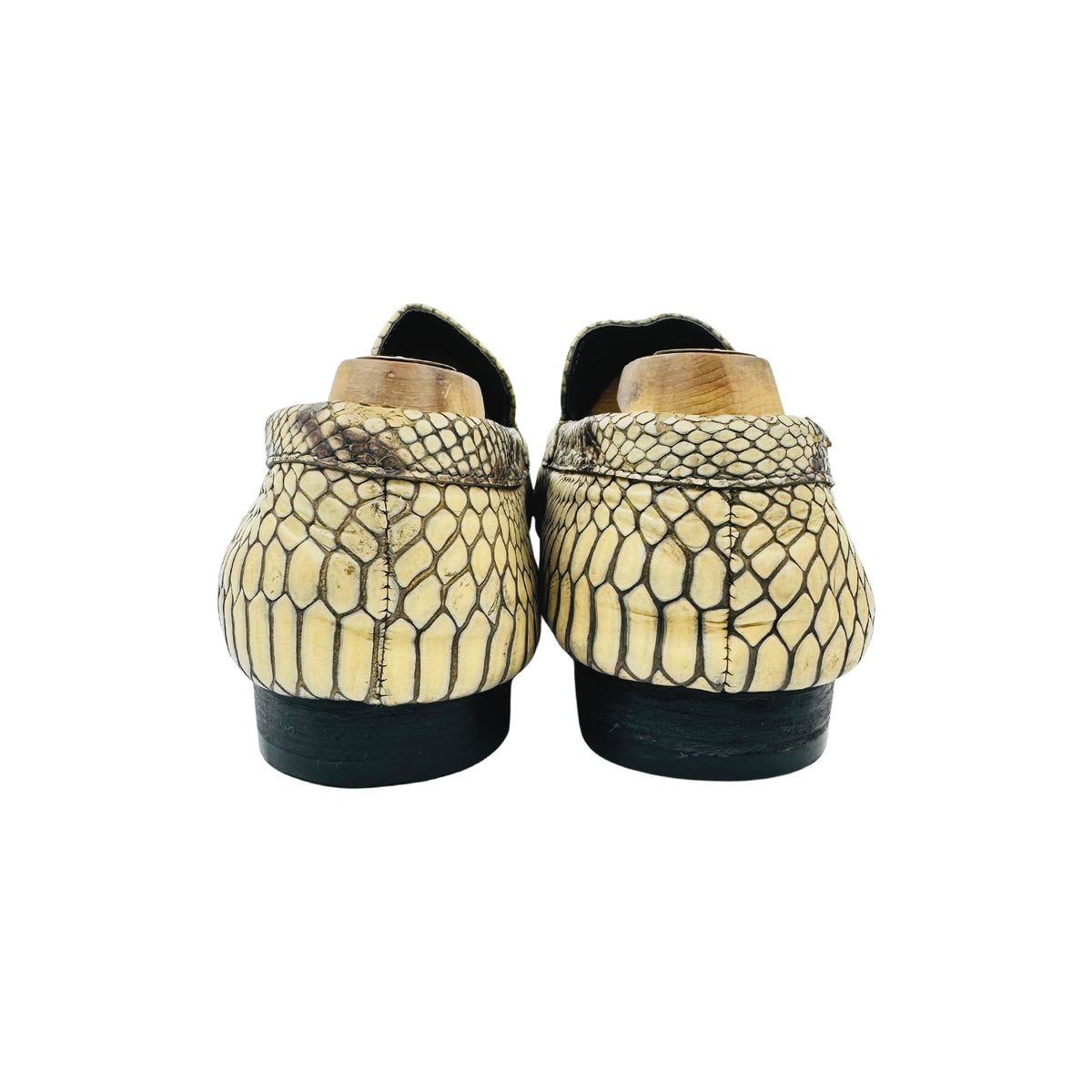 Emporio Armani Python Print Leather Loafers (Size 40)