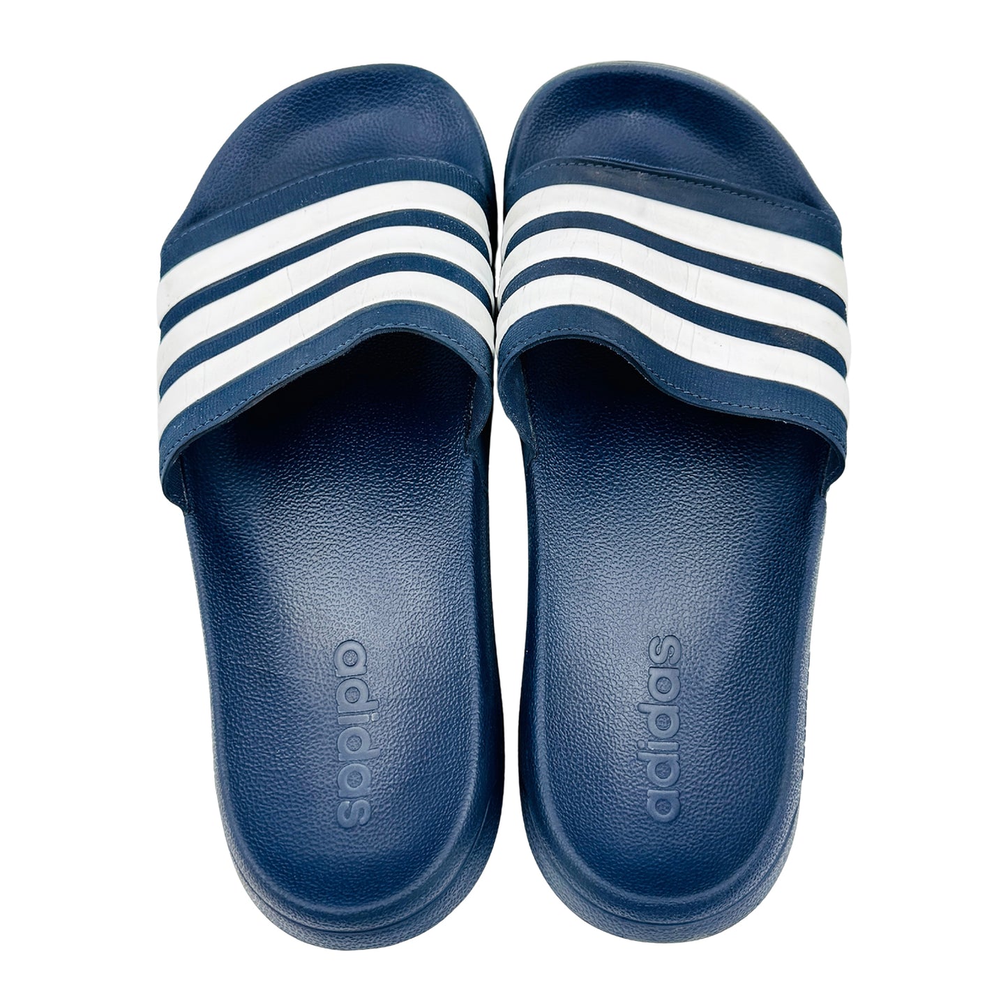 Adidas Men's Adilette 'Navy White' Slides (Size 43) - AQ1703