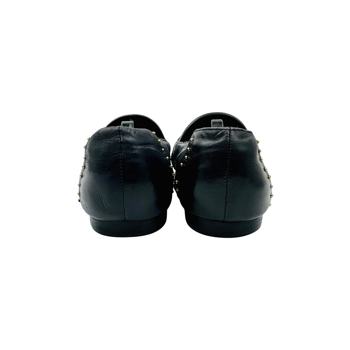 Armani Jeans Women's Black Studded Flats (Size 37)
