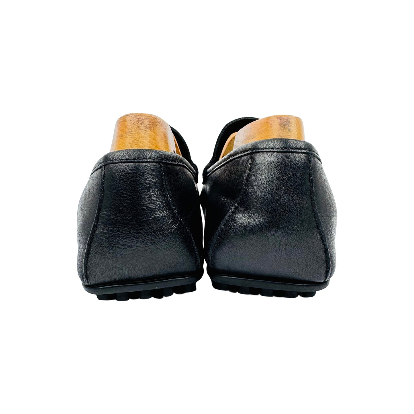 Gucci Men's Black GG Embossed Leather Loafers (Size 43) - 431063