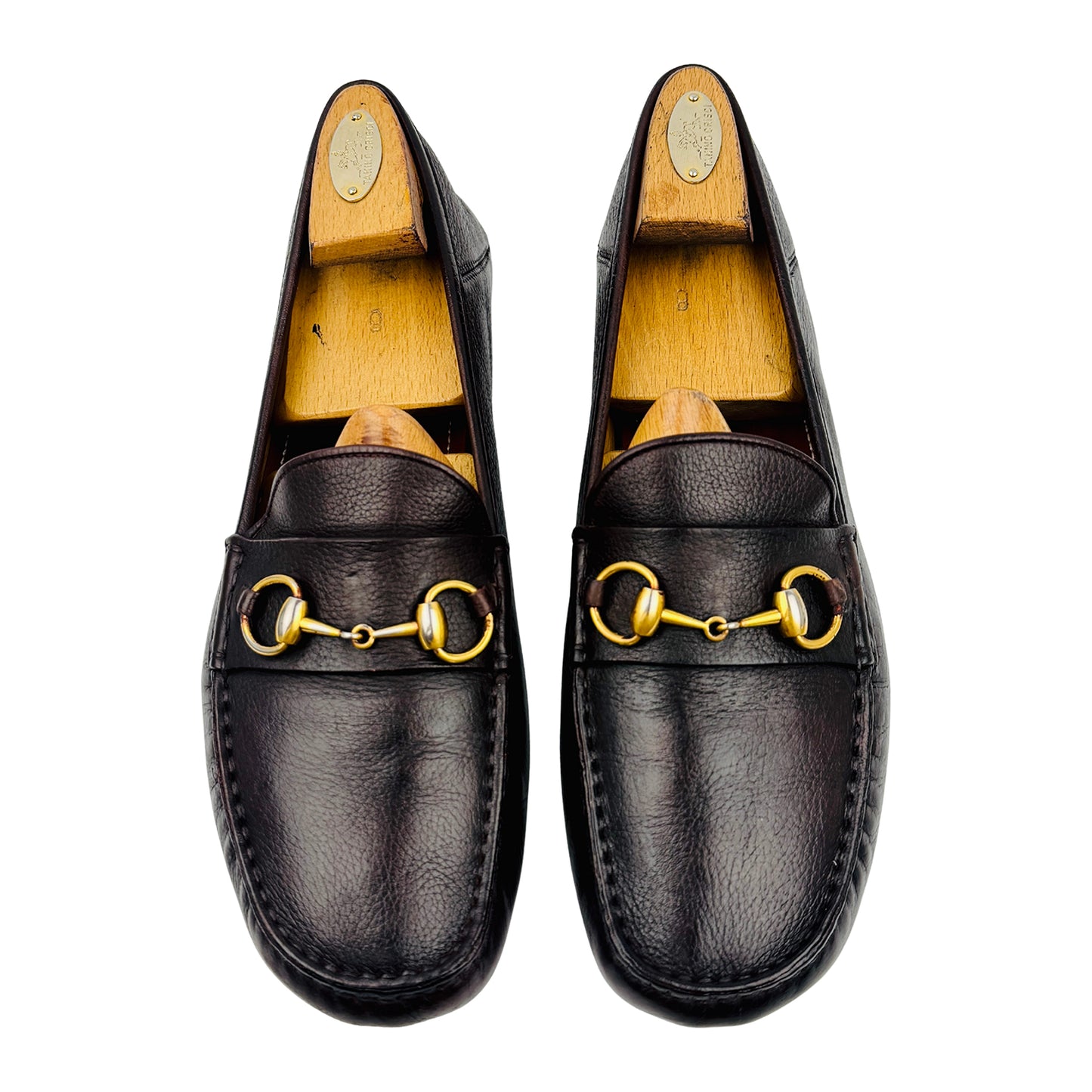 Gucci Men's Dark Brown Leather Horsebit Loafers (Size 44)