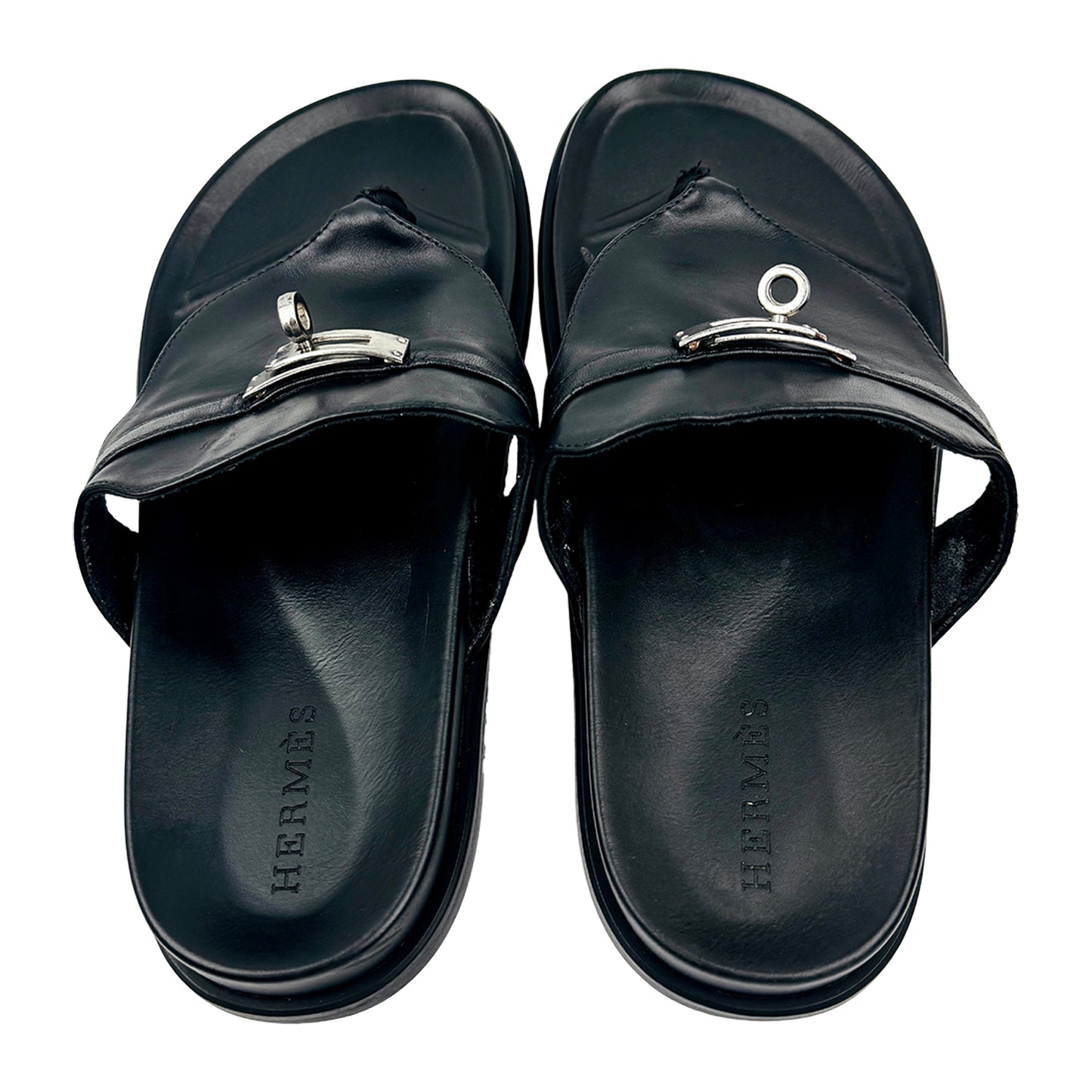 Hermès Empire Black Sandal Slides (Size 39)