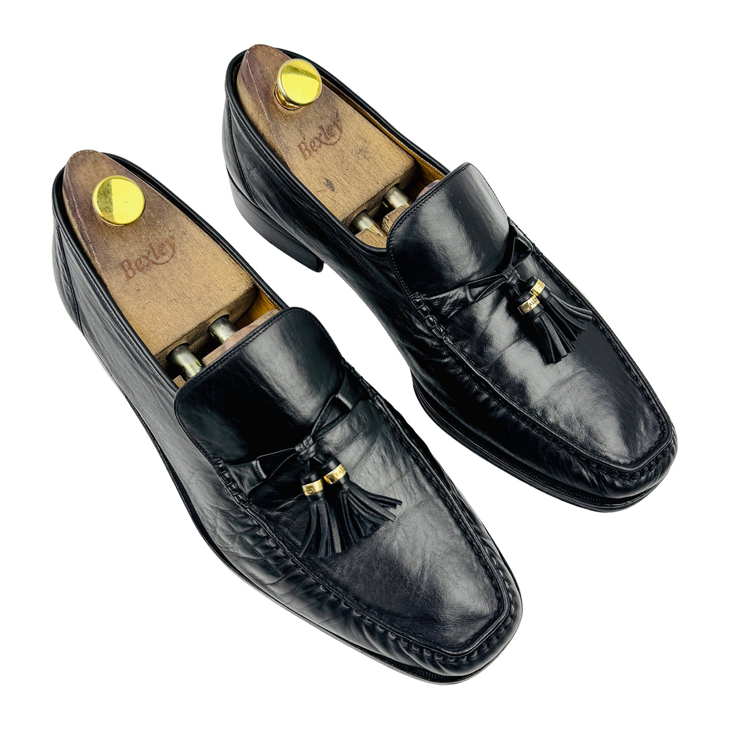 Bally Men's Black Leather Tassel Loafers (Size 43/43.5)