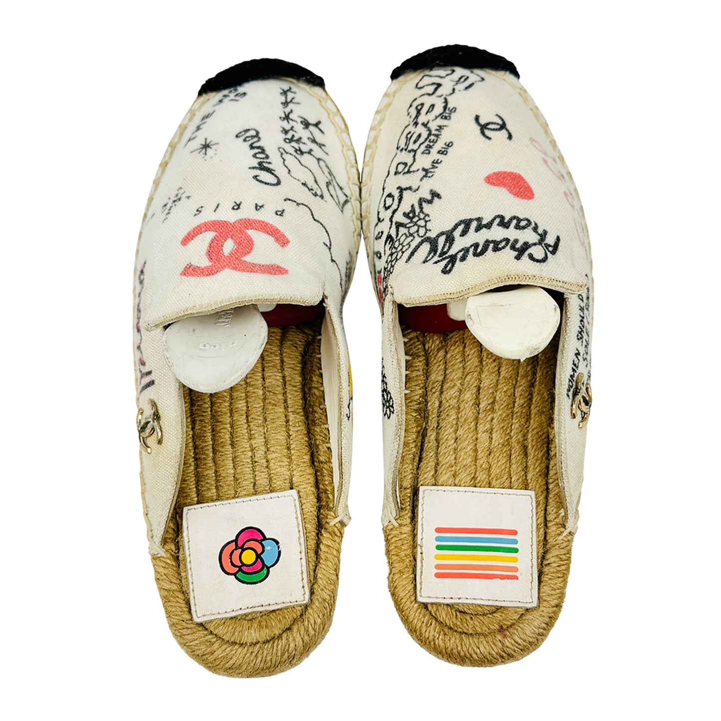 Chanel X Pharrell Off-White Espadrille Mules (Size 35)