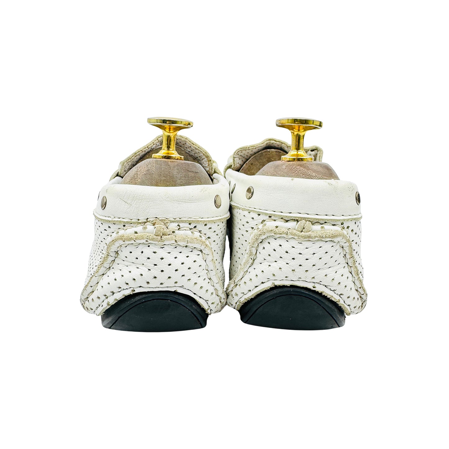 Dolce & Gabbana Men's White Perforated Leather Loafers (Size 41/41.5)
