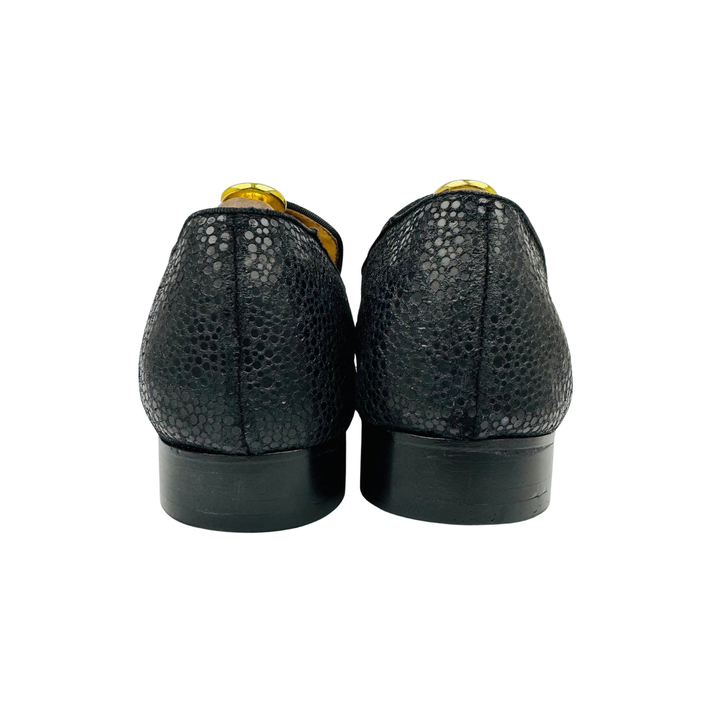 Christian Louboutin Men's Black Textured Leather Loafers (Size 43)