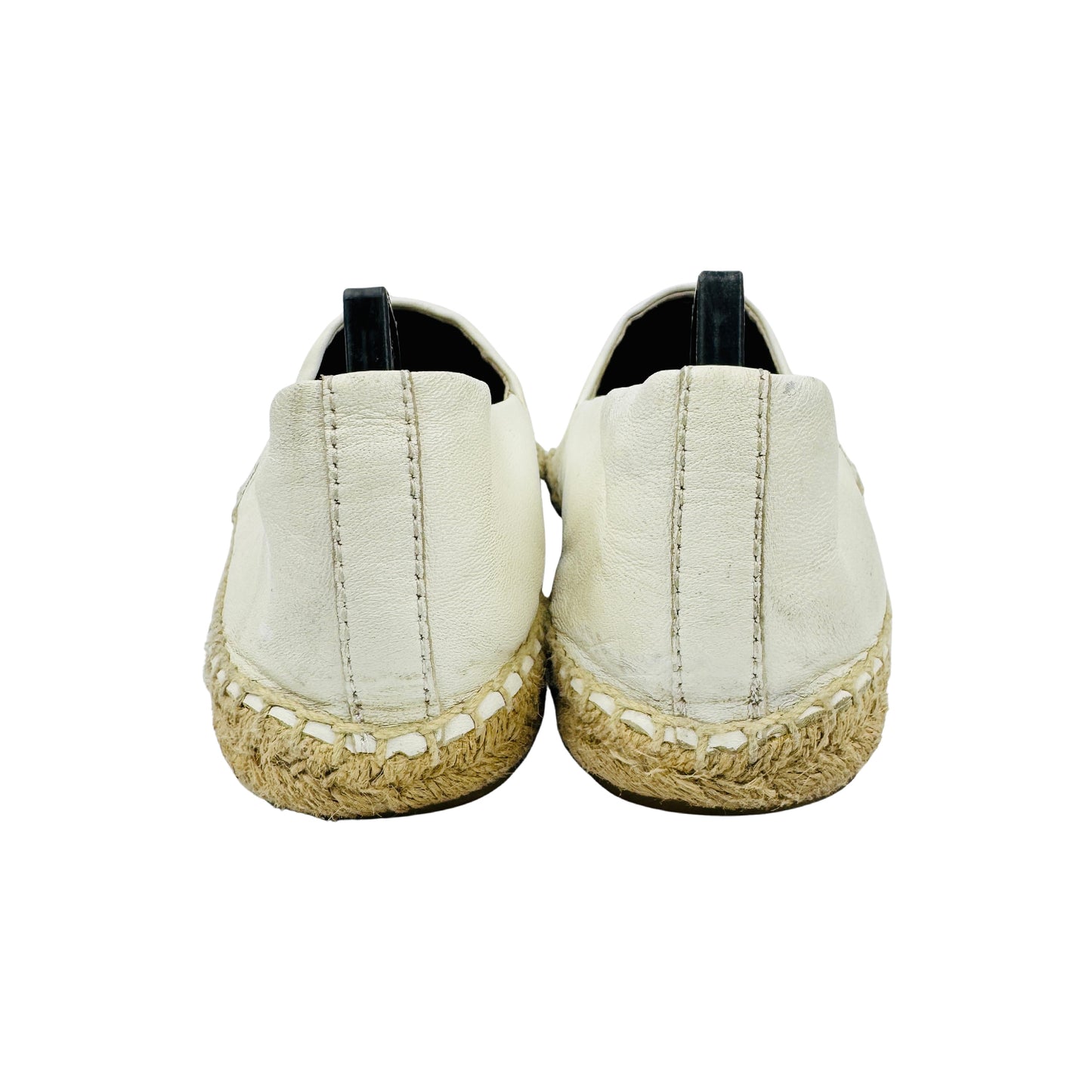 Tory Burch Off-White Cap-Toe Espadrille Shoes (Size 41)