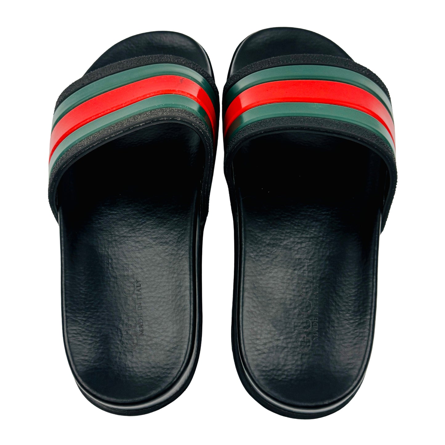 Gucci Men's Green Rubber Italian Slides (Size 40/41)