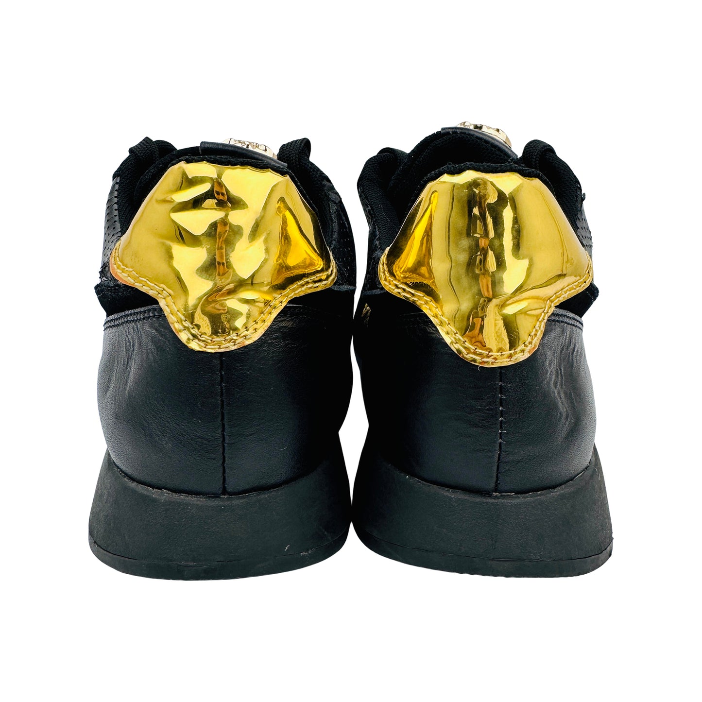 Versace Men's Greek Key Black Running Sneakers (Size 42.5)