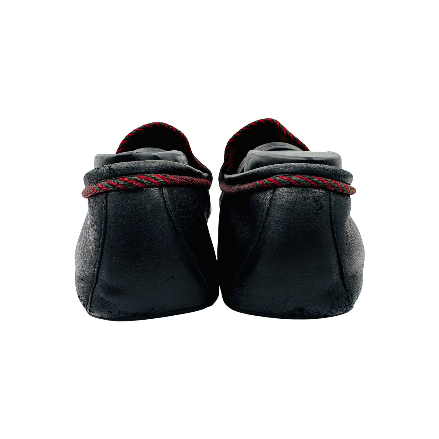 Gucci Bee Embroidered Black Leather Loafers (Size 41) - 497117