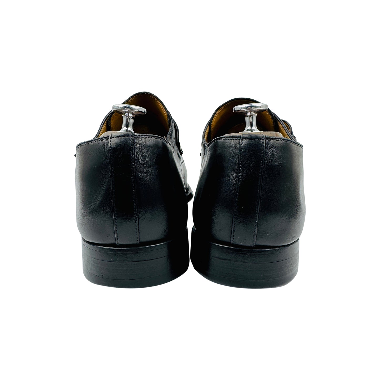 Magnanni Black Leather Single Monk Strap Shoes (Size 45)