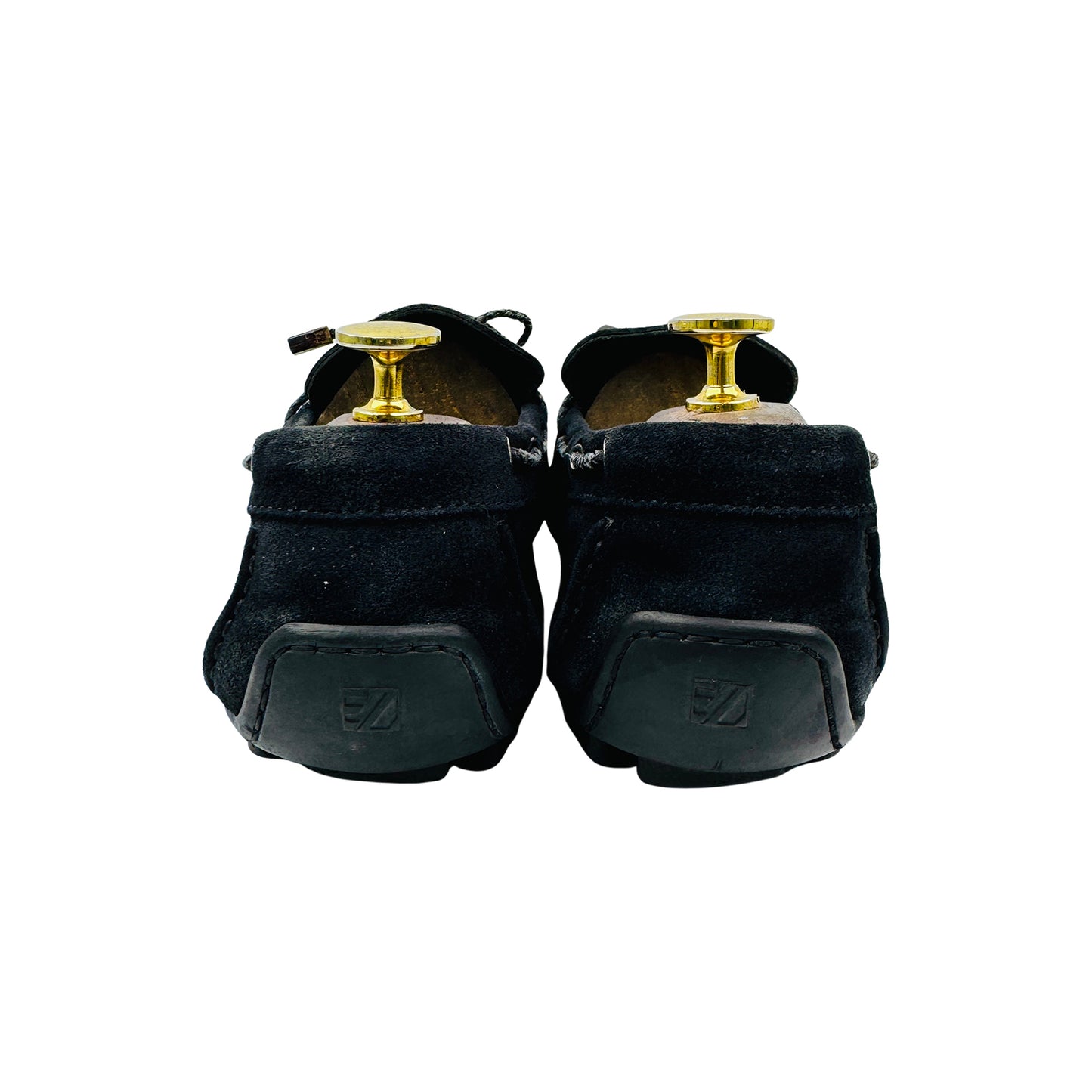 Ermenegildo Zegna Navy Blue Suede Loafers (Size 42)