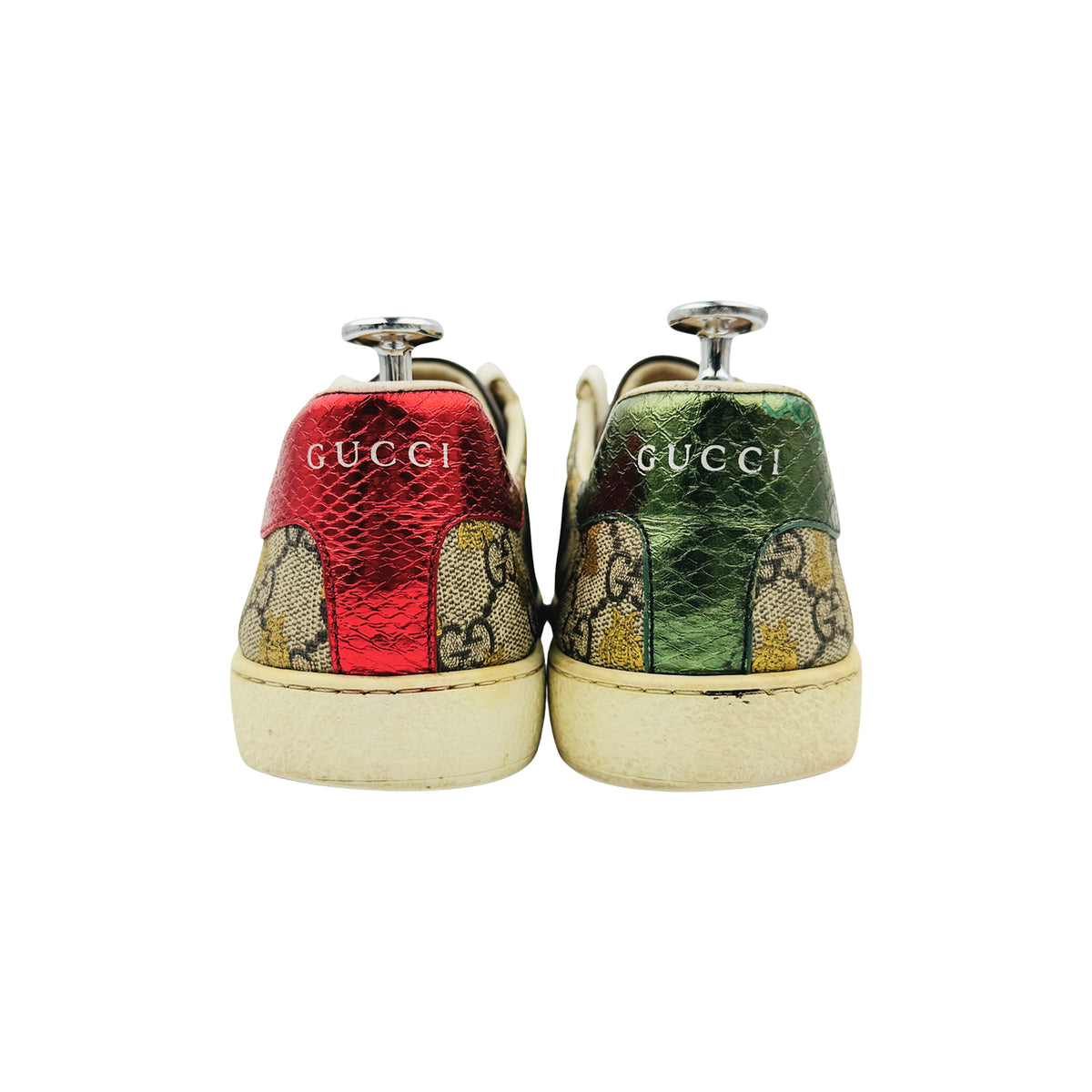 Gucci Ace GG Supreme 'Bees' Ebony Gold Sneakers (Size 41/41.5)
