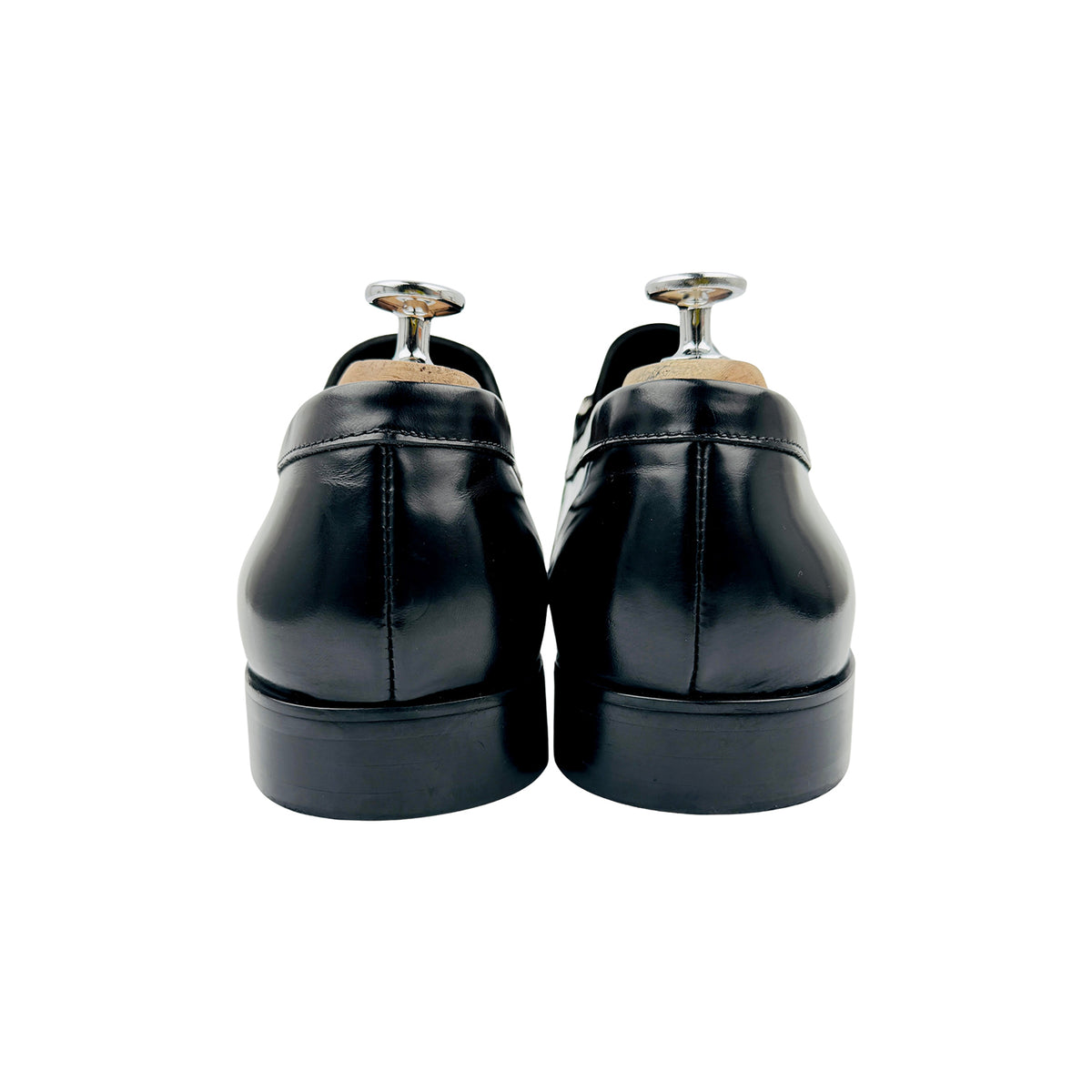 Versace Black Polished Leather Loafers (Size 42/42.5)