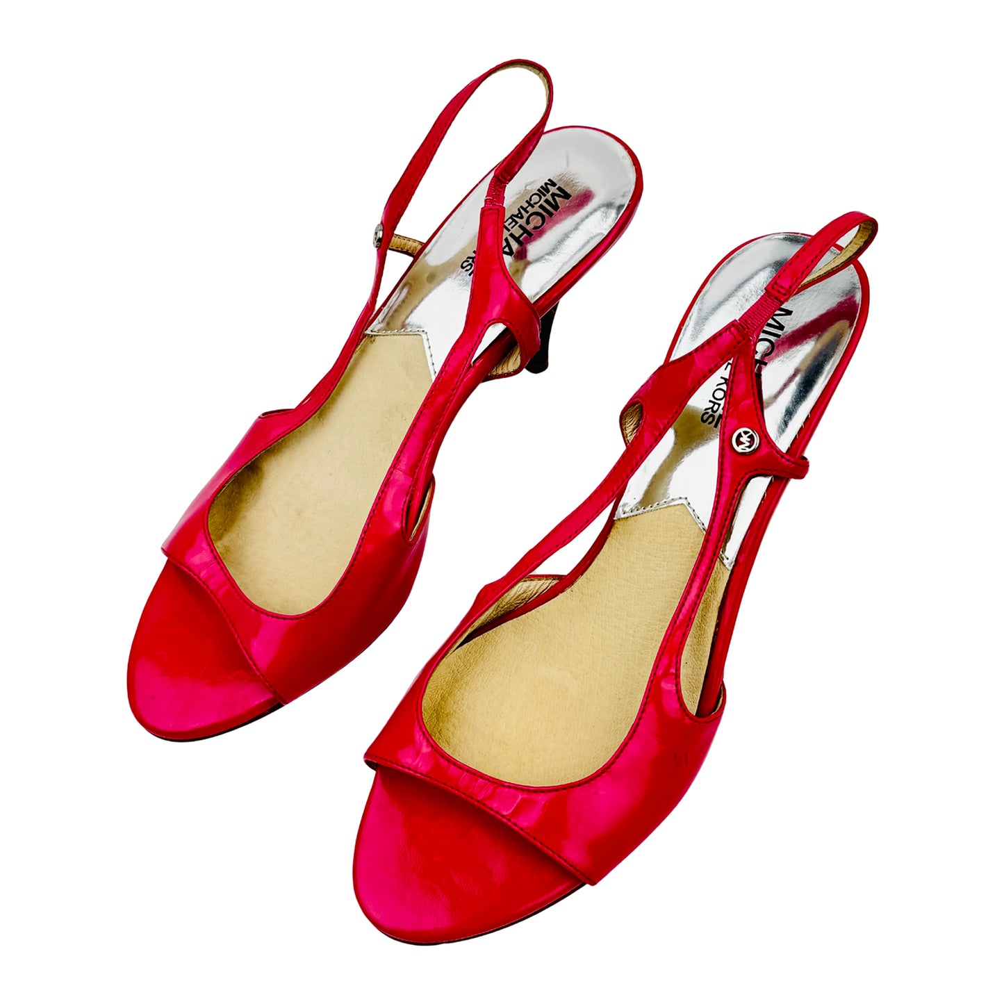Michael Kors Women's Pink Leather Slingback Heels (Size 37.5)