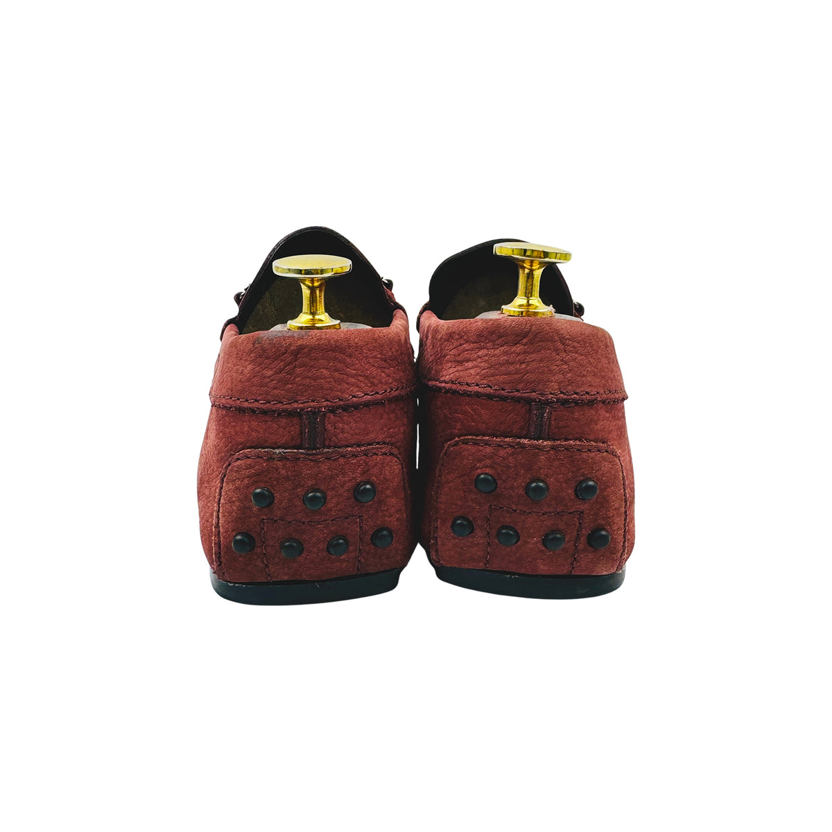 Tods Double T Dark Red Suede Loafers (Size 42)