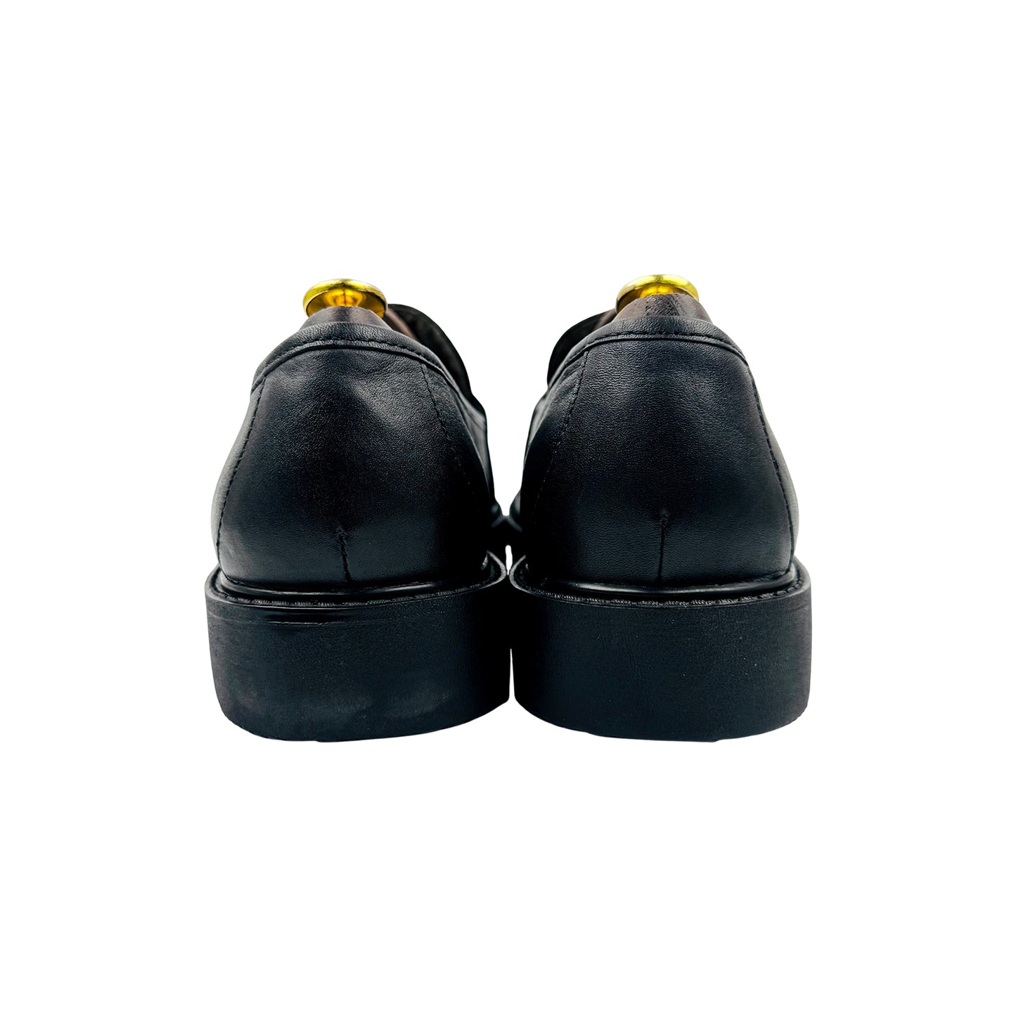Chaps Wilder Black Leather Buckle Loafers (Size 43.5)
