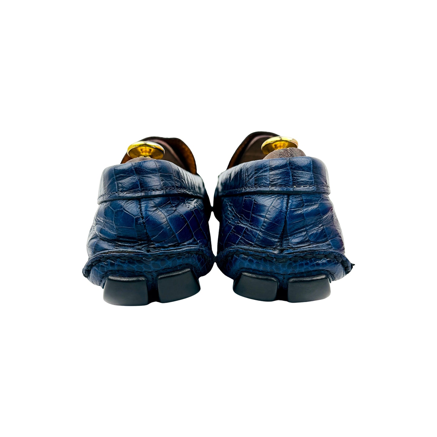 Prada Croc-Embossed Penny Driving Loafers (Size 44)