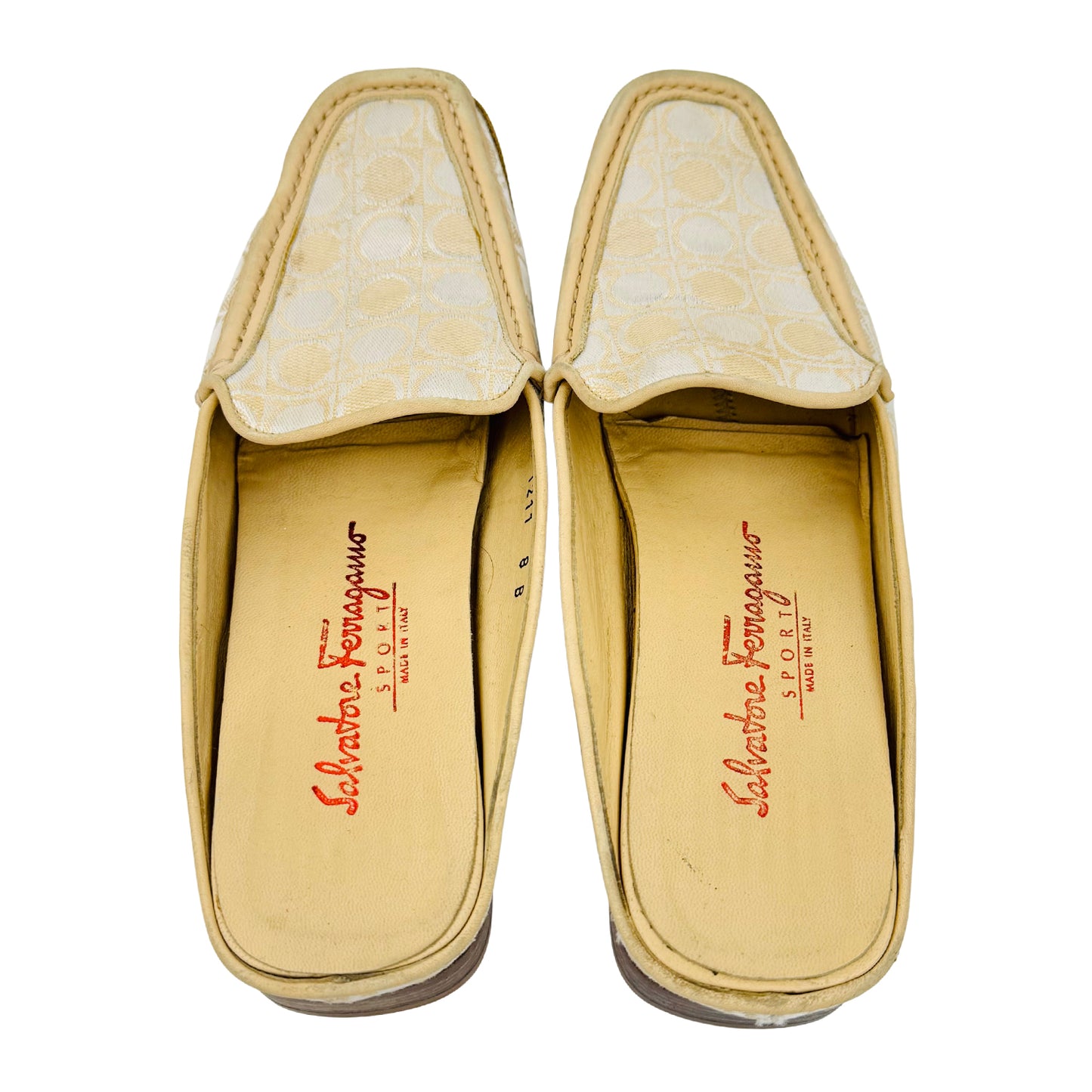 Salvatore Ferragamo Signature 'Ivory' Mules (Size 38.5/39)