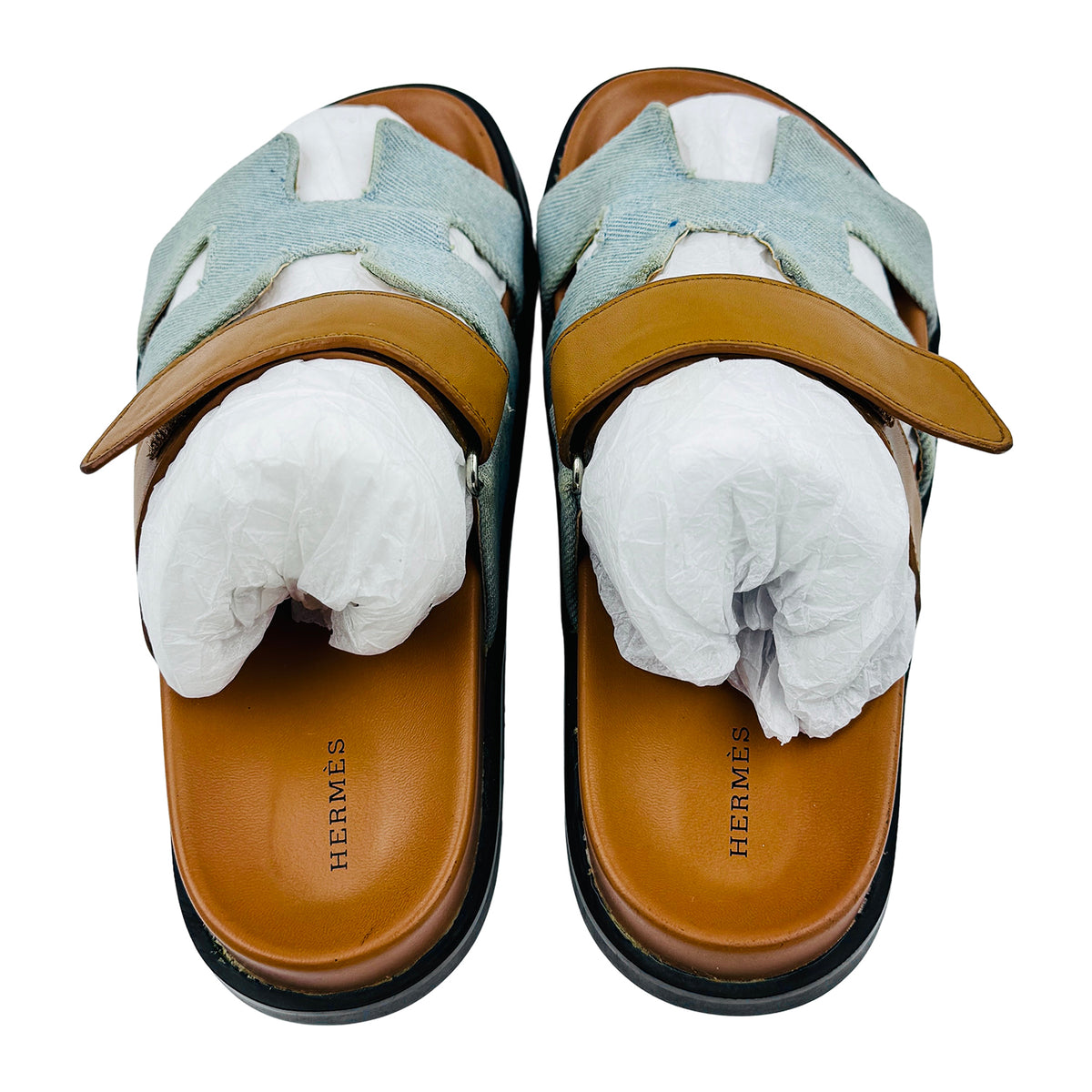 Hermes Chypre 'Bleu Clair' Sandal Slides (Size 38) - H231125Z CB