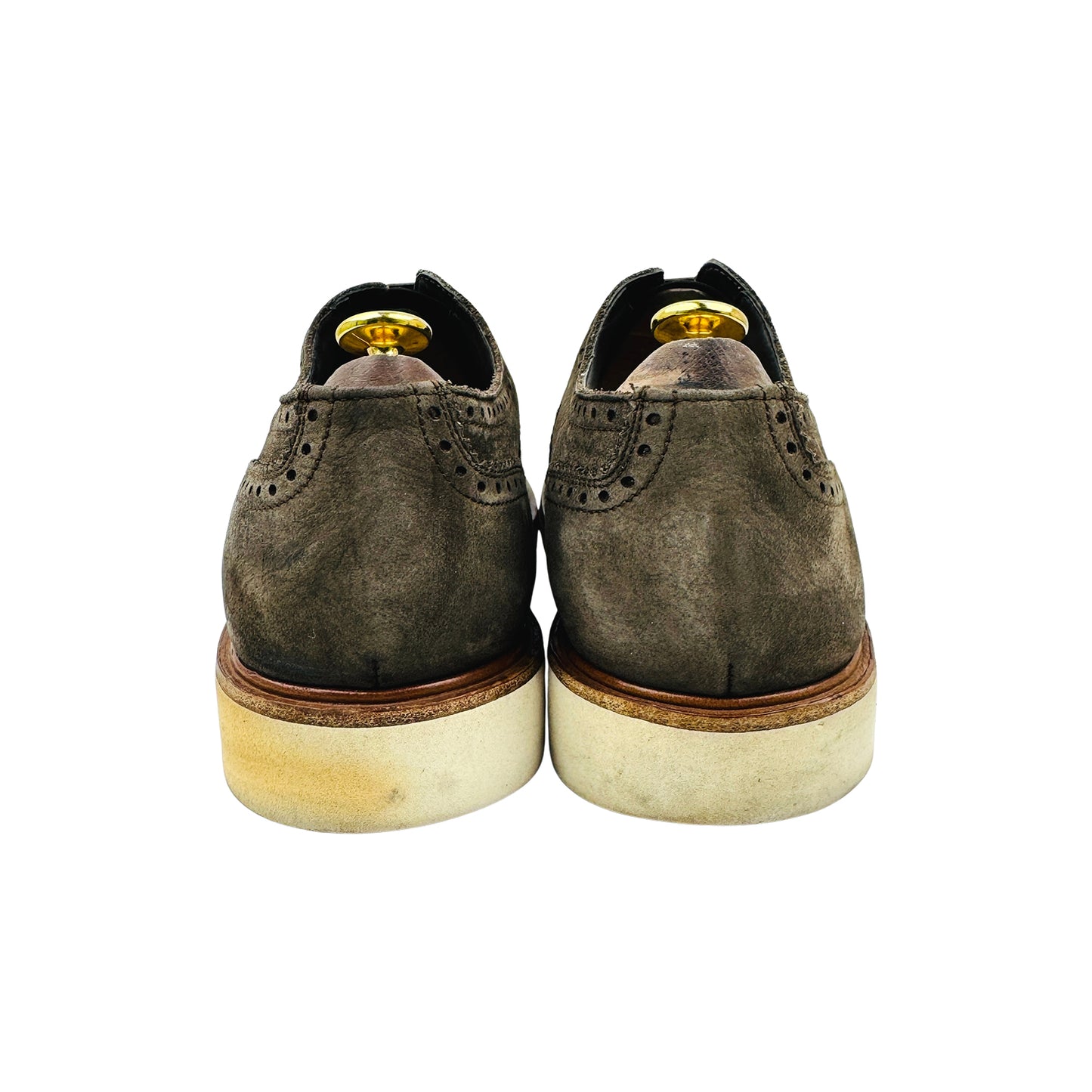 Salvatore Ferragamo Men's 'Olive Brown' Derby Shoes (Size 42.5)