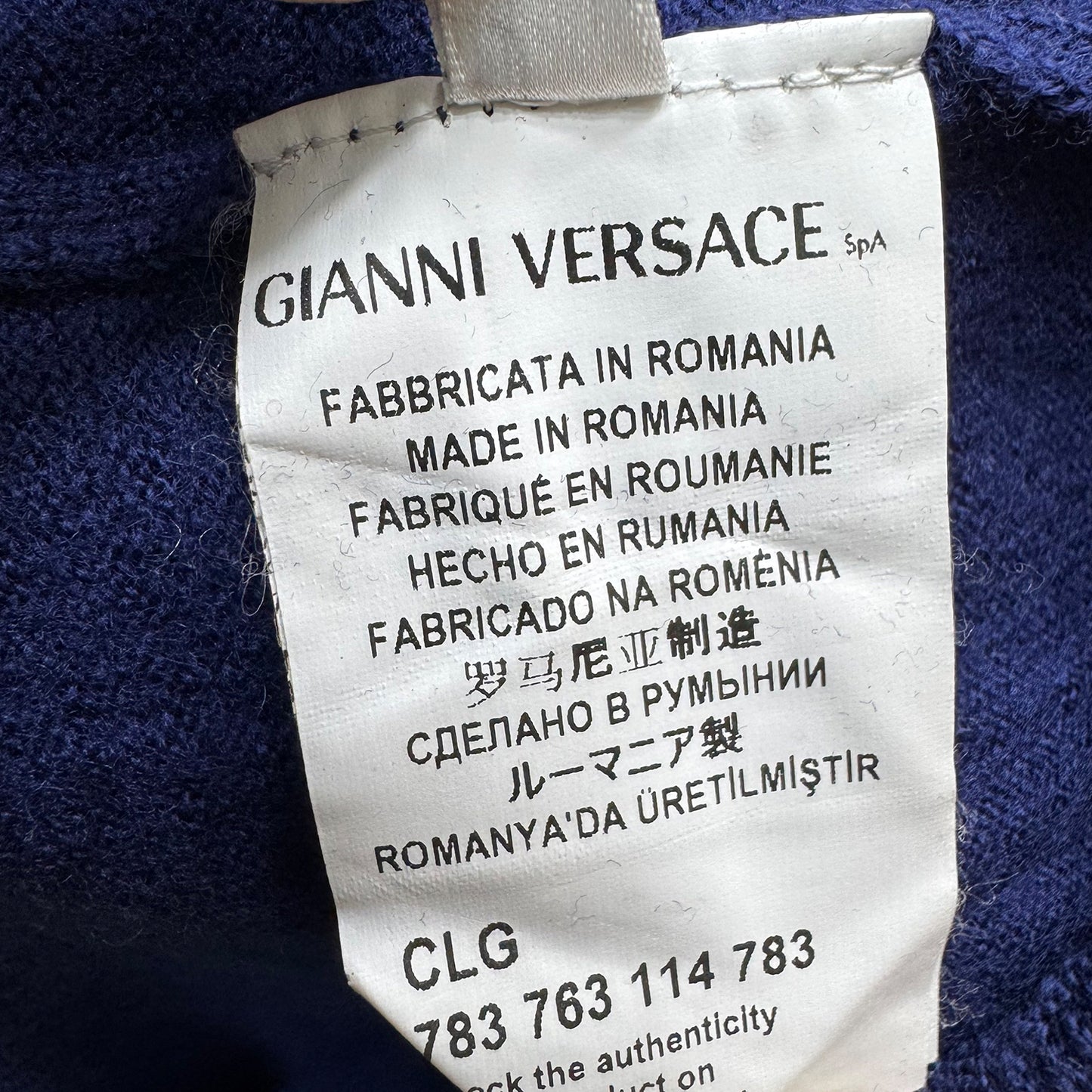 Versace Navy Blue Medusa Logo Crewneck Sweater (Size Small)