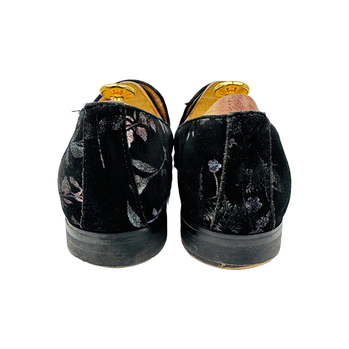 Gucci Black Jodaan Velvet Embroidered Loafers (Size 40/40.5)