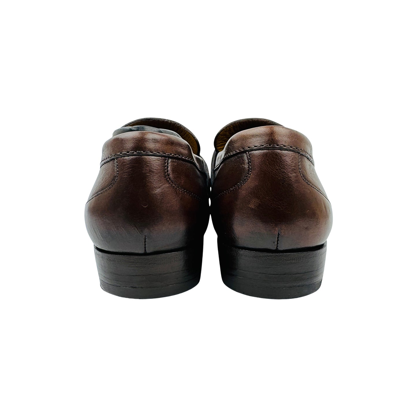 Gucci Interlocking G Dark Brown Leather Loafers (Size 39/39.5)