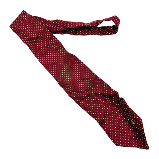 Christian Dior Burgundy 'Polka Dots' Tie (Size Regular)