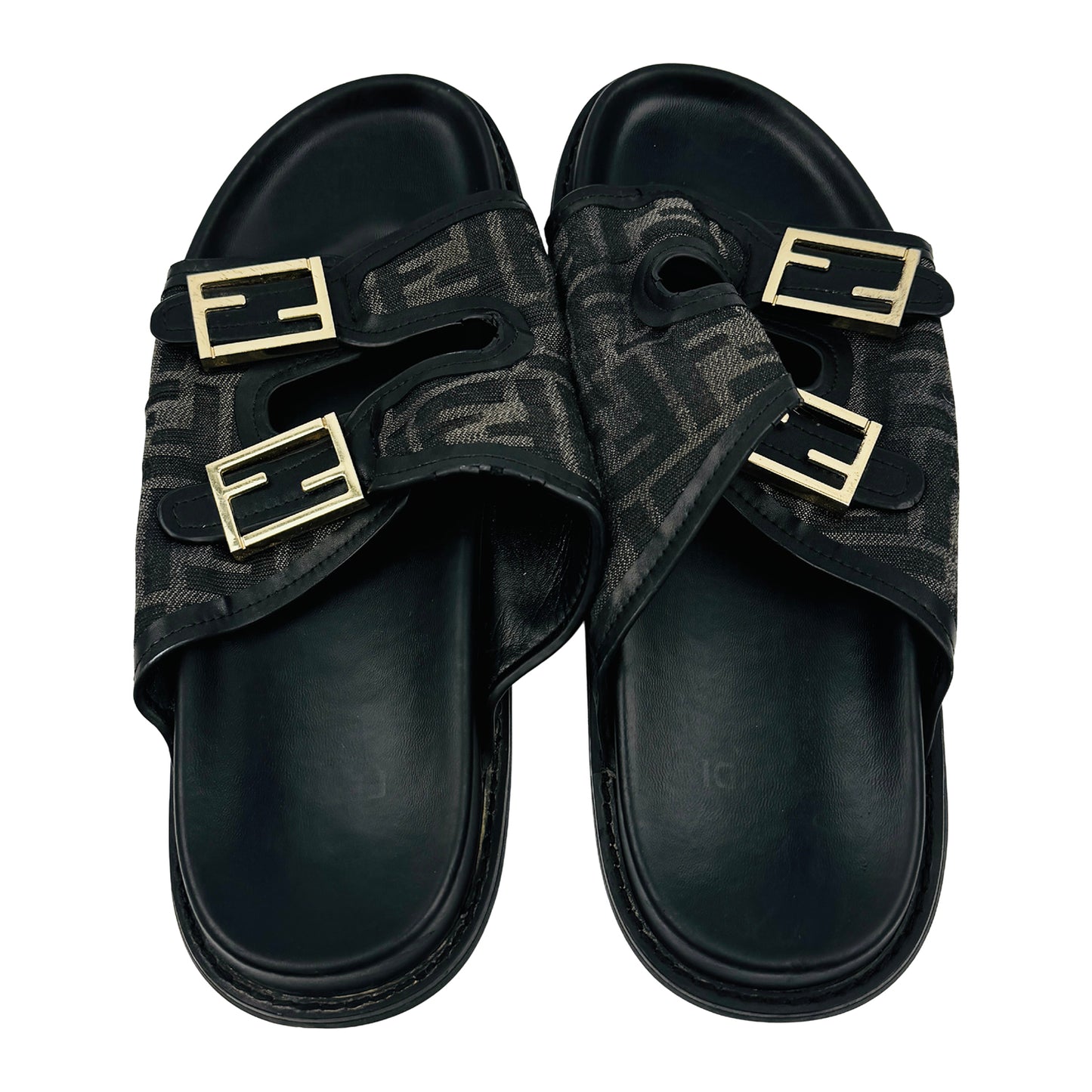 Fendi Feel Black Sandal Slippers (Size 42.5)