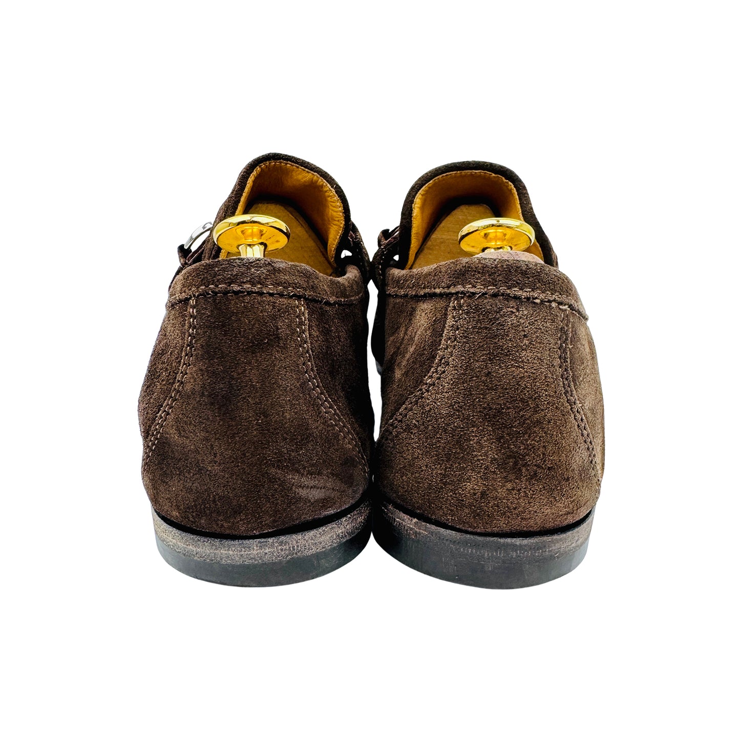 Gucci Men's Brown Horsebit Suede Loafers (Size 44.5)