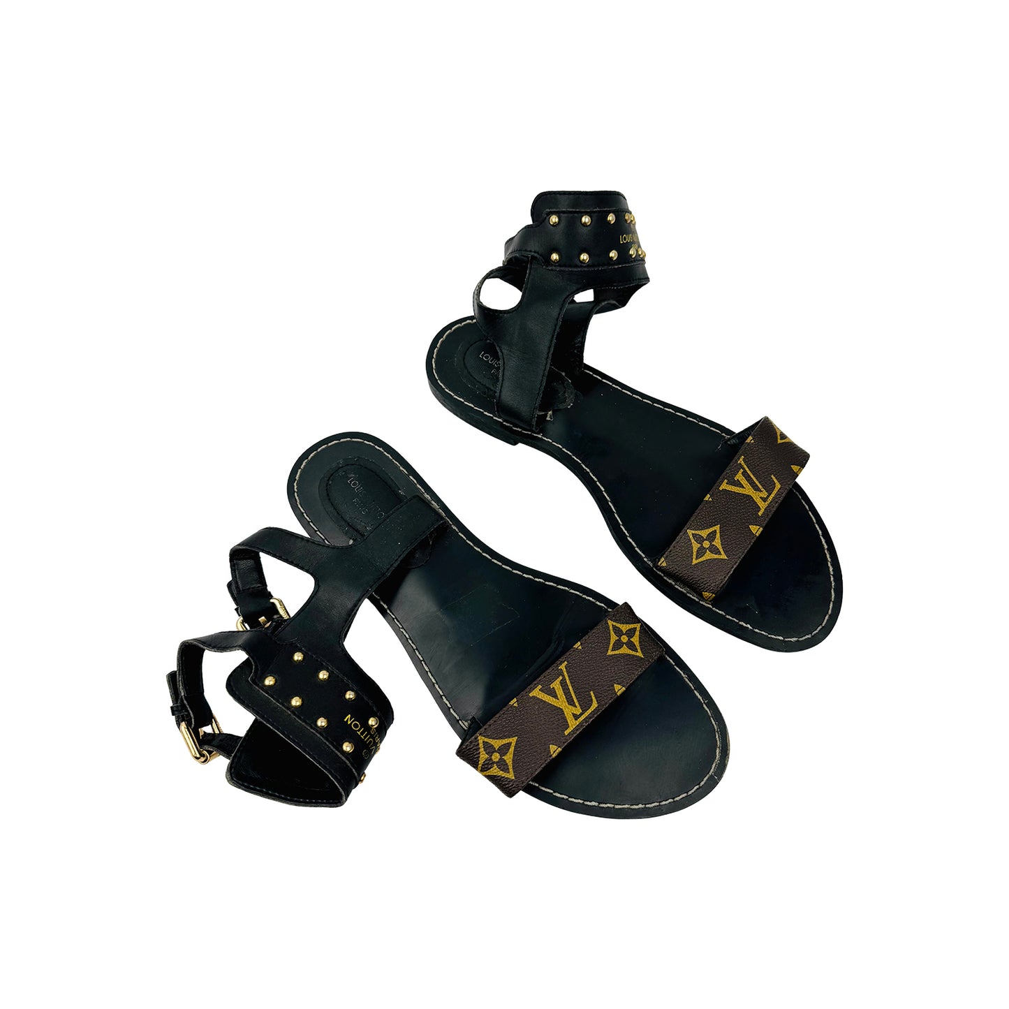 Louis Vuitton Nomad Black Leather Sandals (Size 39)