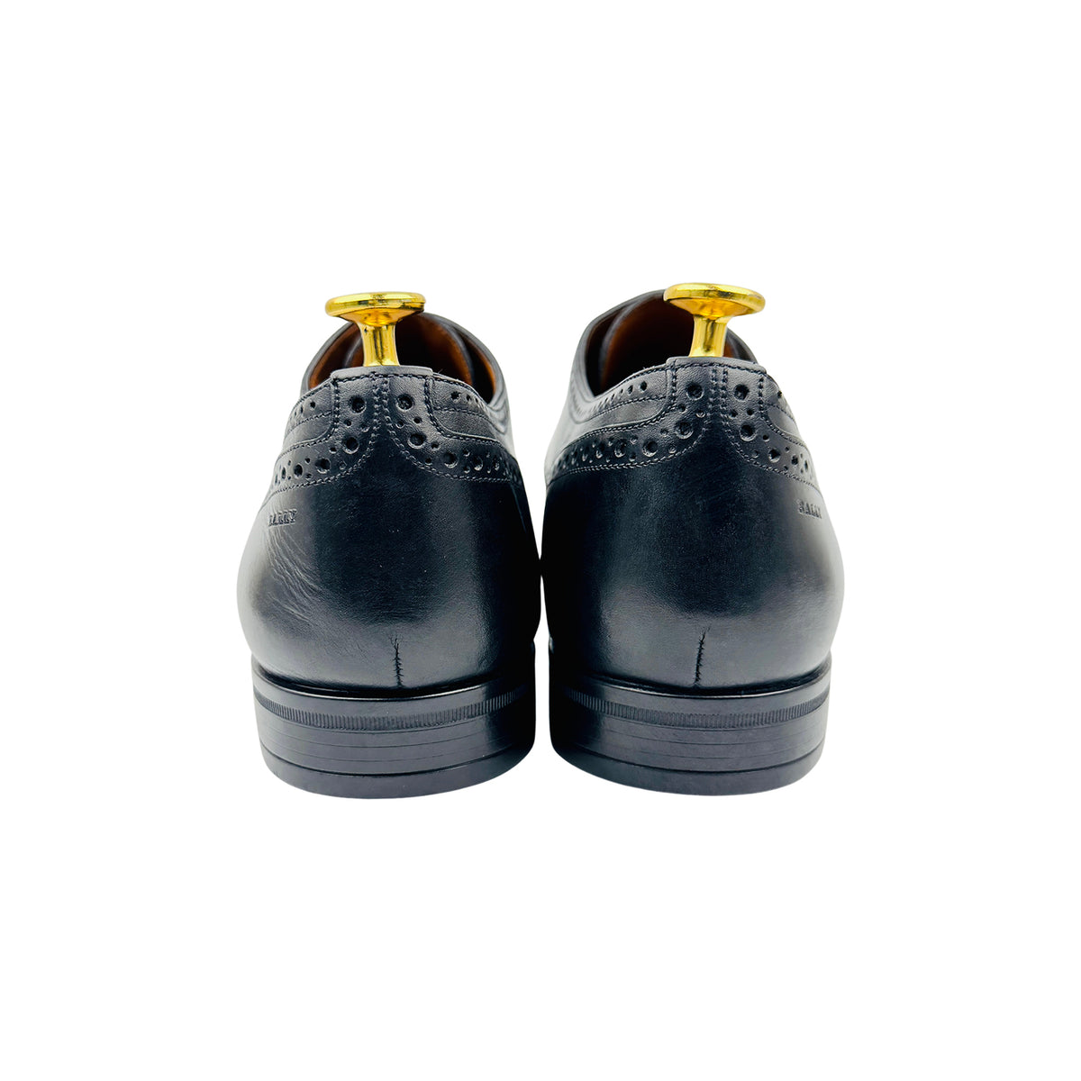 Bally Men's Black Perforated Leather Derby Shoes (Size 40/40.5)