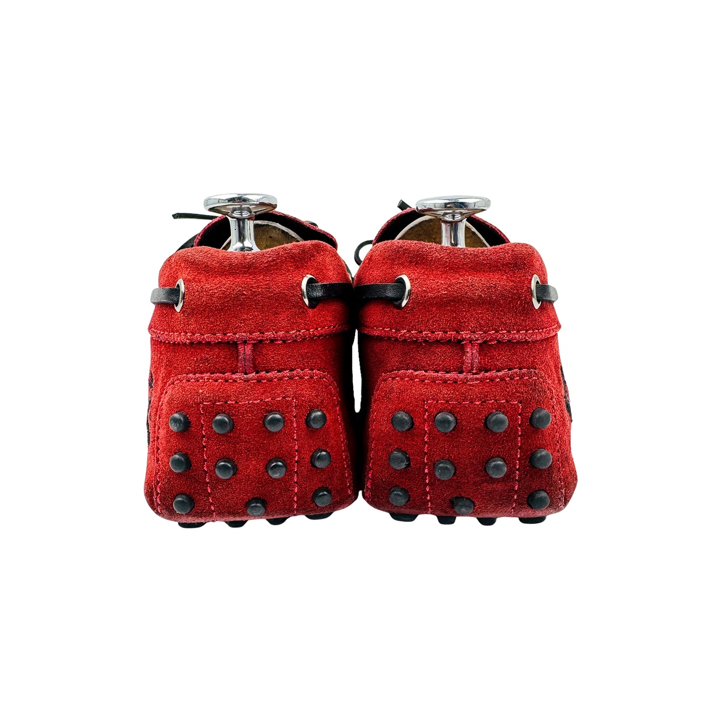 Tod's For Ferrari Red Suede Driving Loafers (Size 45)