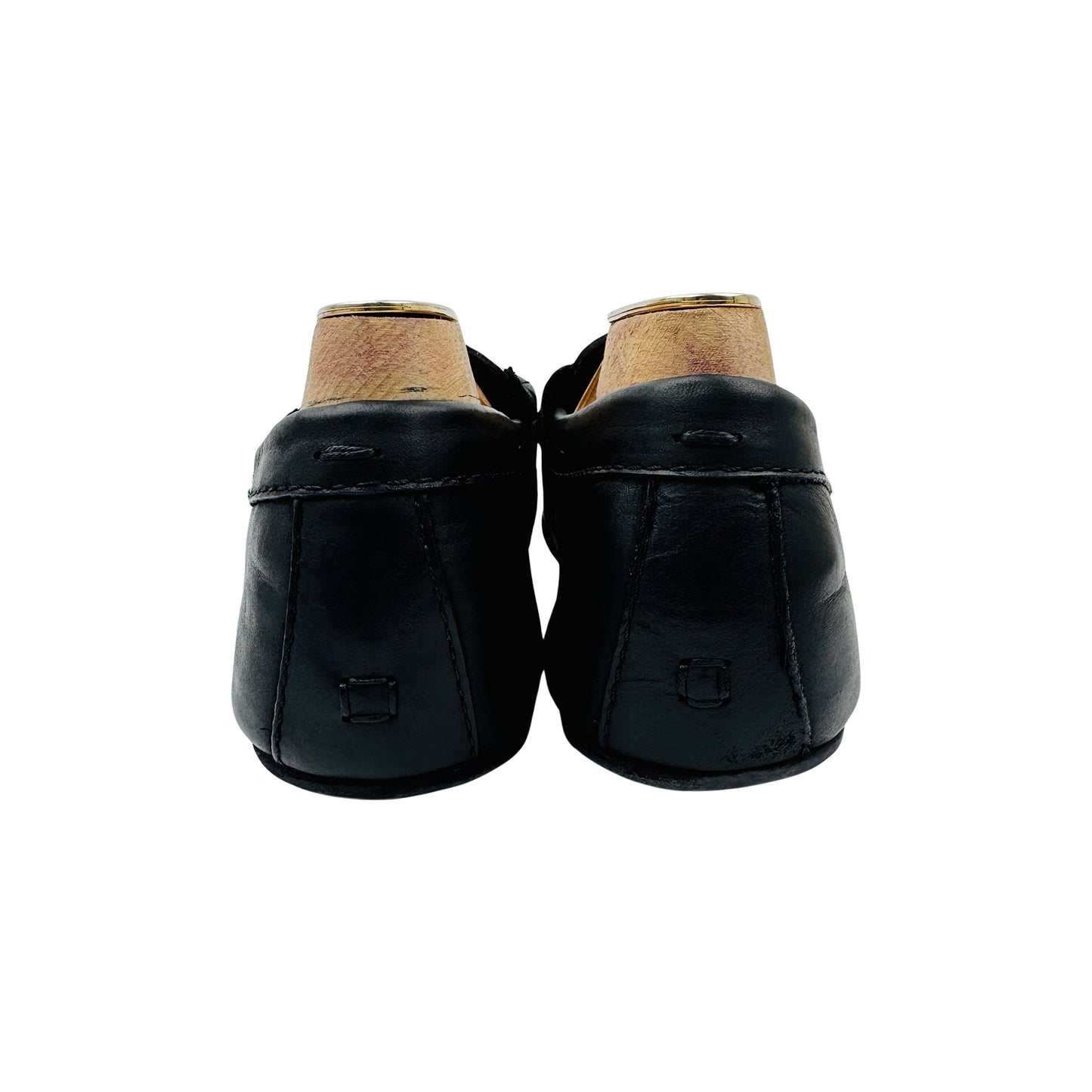 Zara Men's Black Leather Skull Detail Loafers (Size 43)