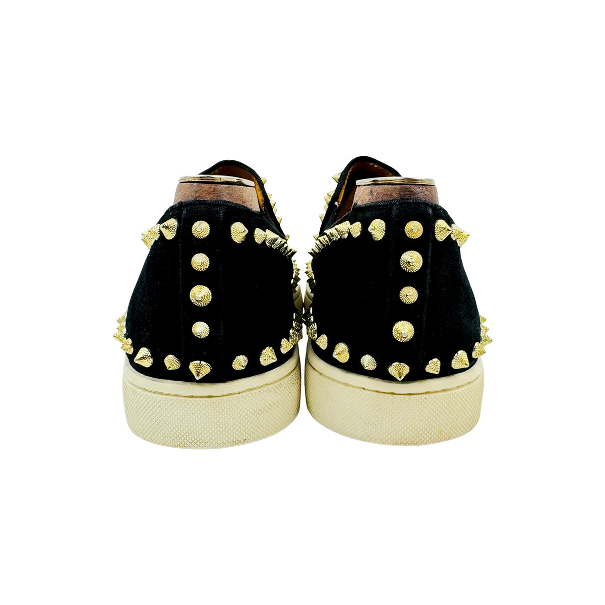 Christian Louboutin Pik Boat Black Spikes Shoes (Size 44)