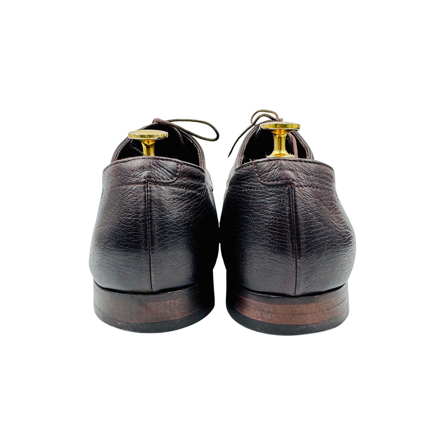 Hugo Boss Men's Dark Brown Leather Derby Shoes (Size 43)