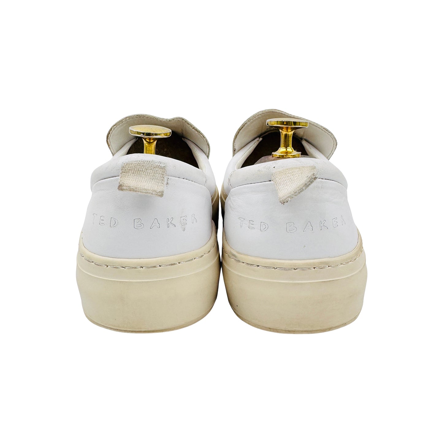 Ted Baker White Leather Platform Shoes (Size 42.5)