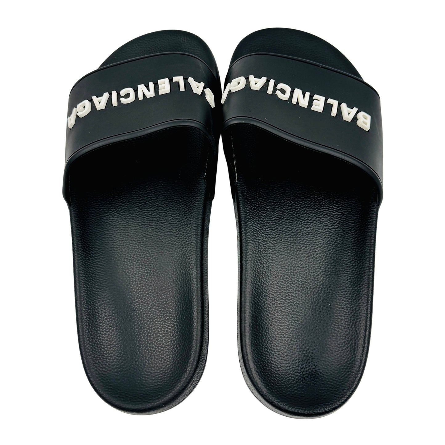 Balenciaga Men's Pool Black Rubber Slides (Size 41.5/42)