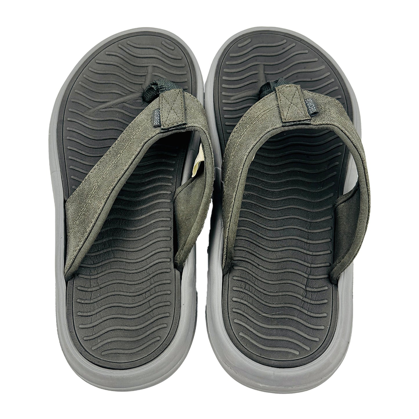 George Atlantic II Olive Grey Flip Flops (Size 39.5)