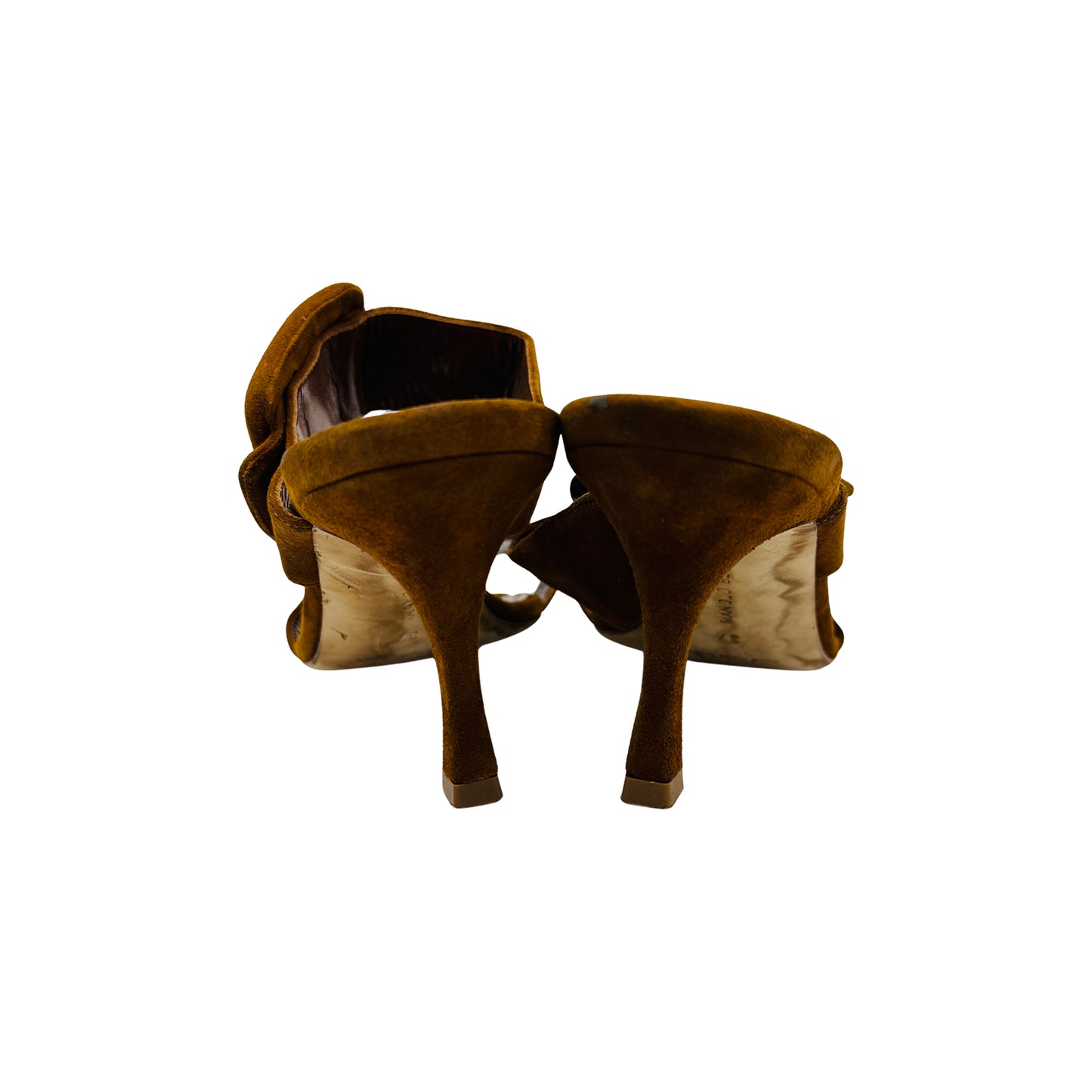 Manolo Blahnik Gable Brown Suede Heels (Size 37)