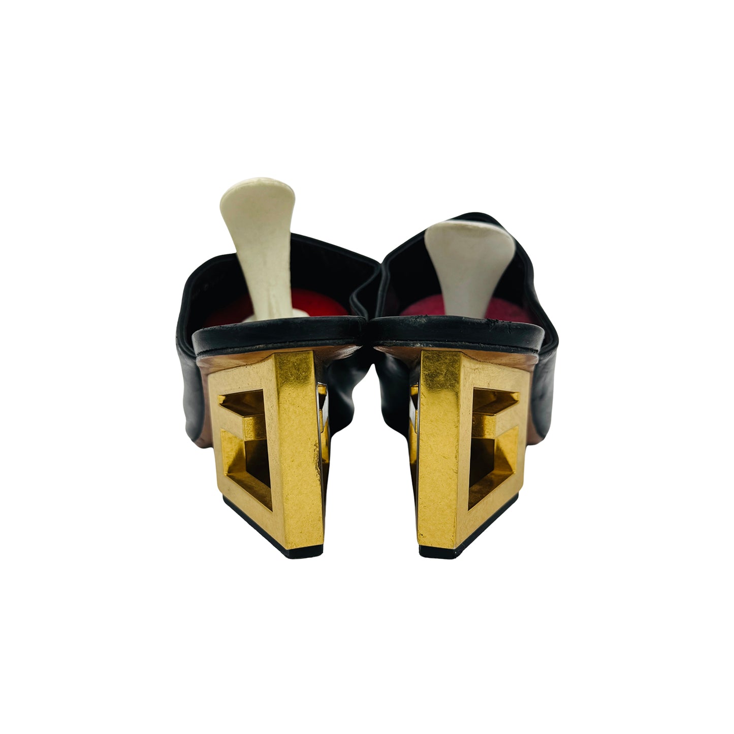 Givenchy G Triangle 'Black Gold' Mule Heels (Size 37)