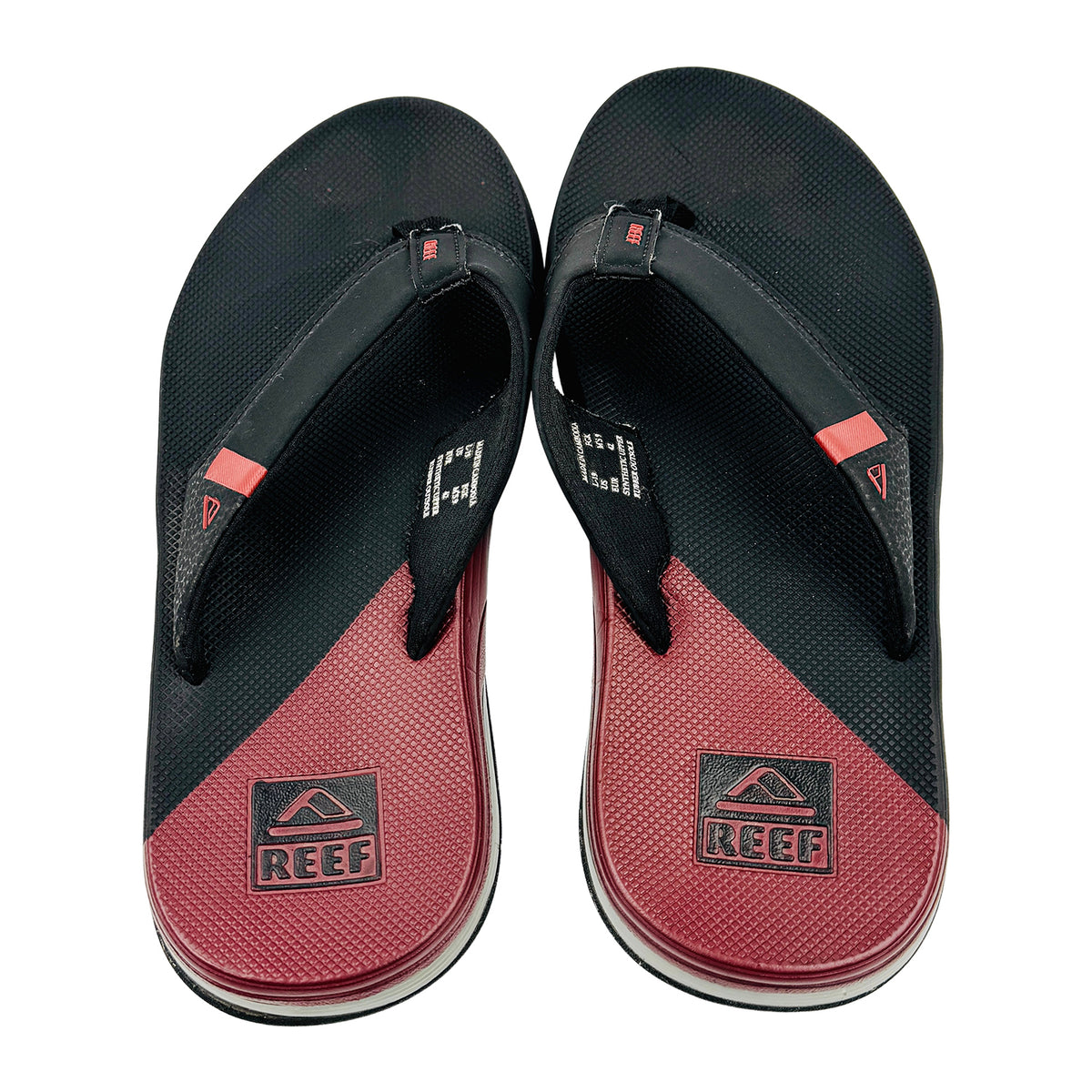 Reef Men's Black Burgundy Flipflops (Size 42)