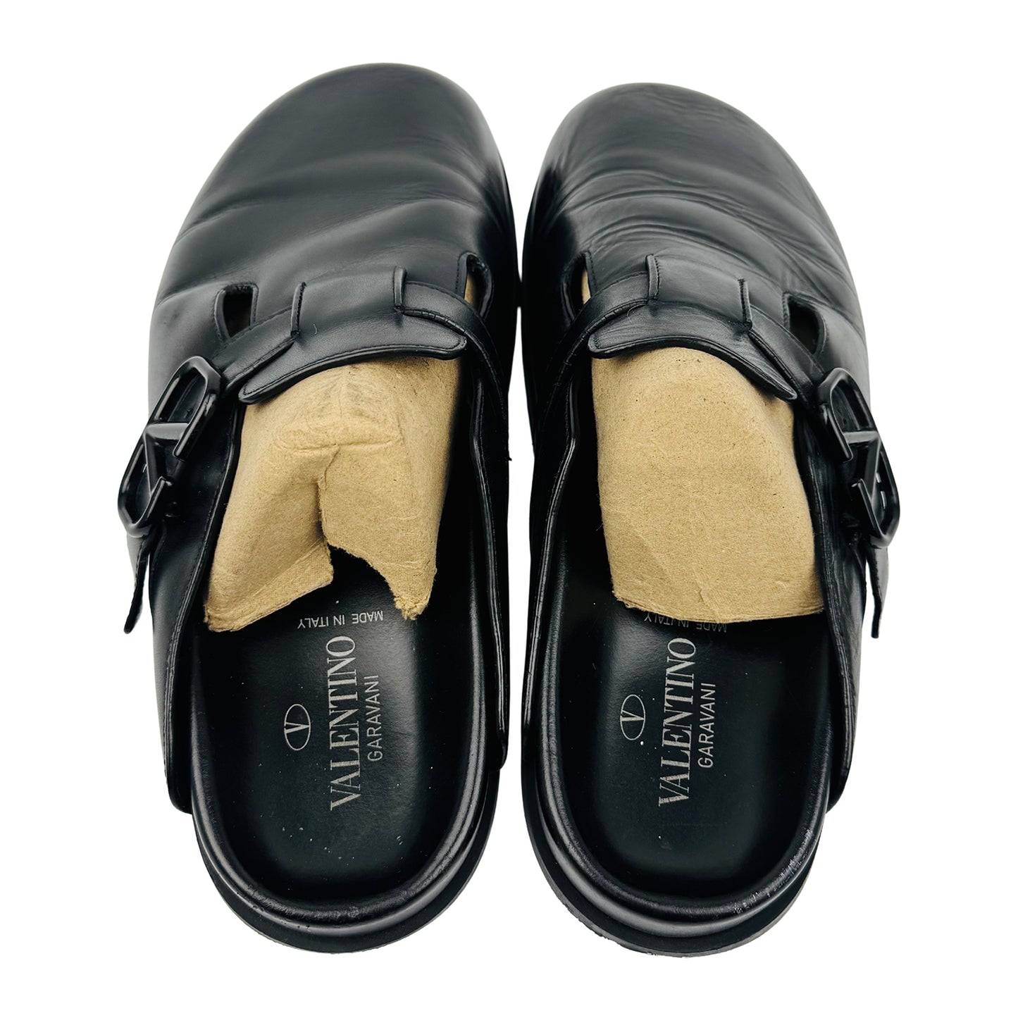 Valentino Garavani V Logo Leather Clogs (Size 42/42.5)