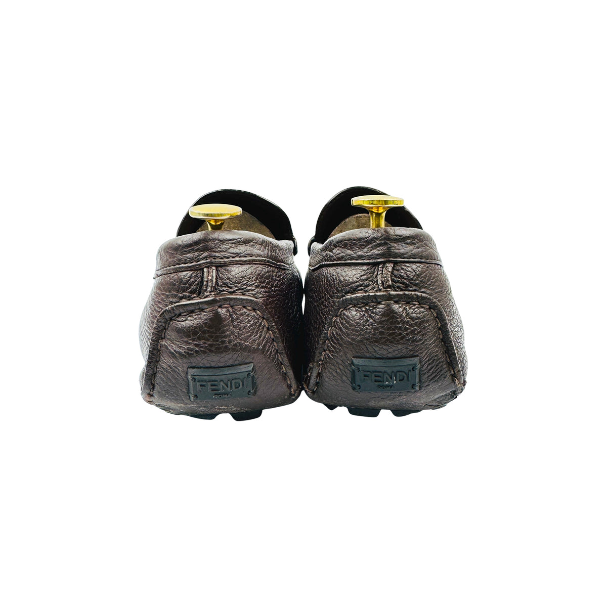 Fendi Zucca FF Monogram Leather Driving Loafers (Size 42)