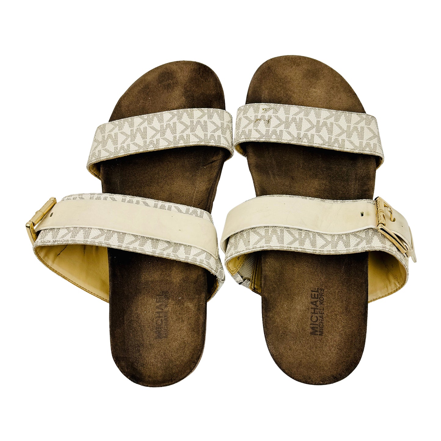 Michael Kors Mylah Off-White Sandal Slides (Size 38)