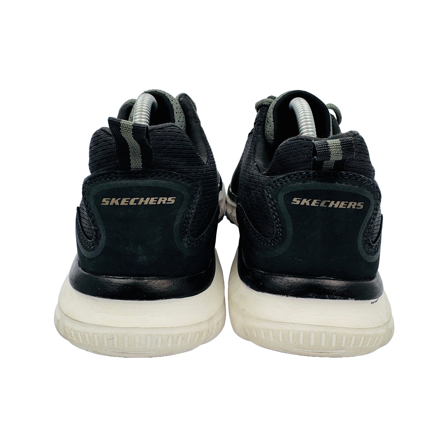 Back Side image of Skechers Men's Track Ripkent Black Sneakers (42/42.5) - 232399 OLSK