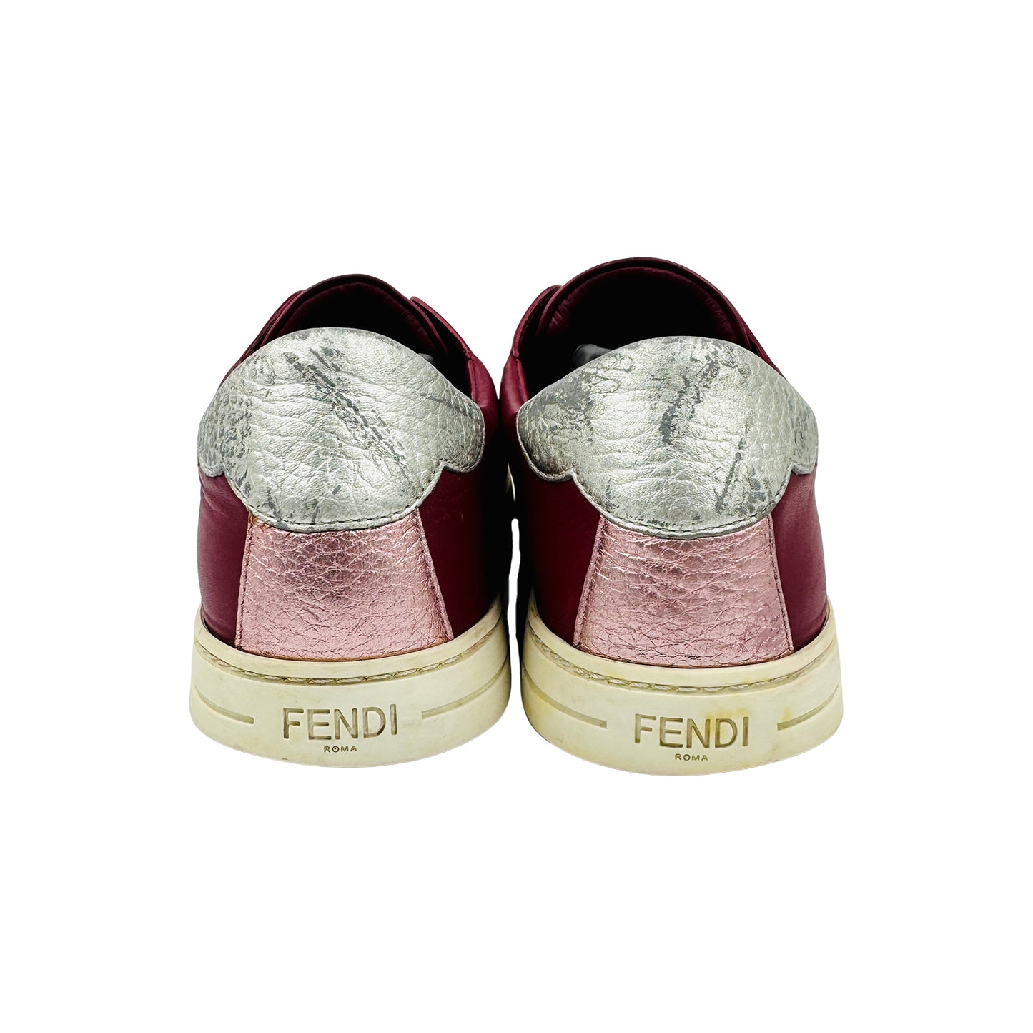 Fendi Rockoko Scalloped 'Burgundy' Leather Shoes (Size 40)