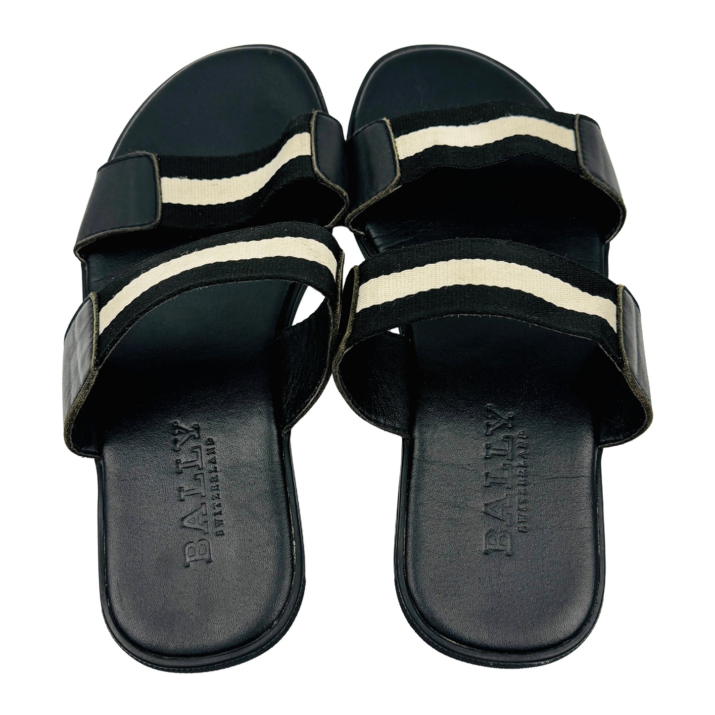 Bally Men's Black Leather Sandal Slides (Size 42.5/43)